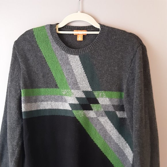 Joe Fresh Men's Grey Green Chunky Wool Sweater Size Medium - Picture 2 of 12